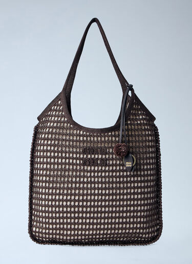 Ivy Mesh Tote Bag Miu Miu Ivy Mesh Tote Bag Brown miu0264020