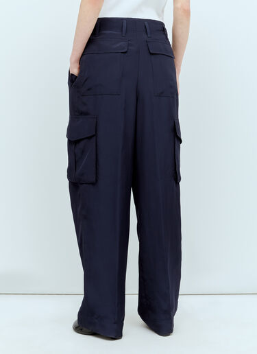 Dries Van Noten Viscose Cargo Pants Navy dvn0256015