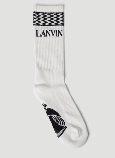 Lanvin Logo Intarsia Socks White lnv0149028