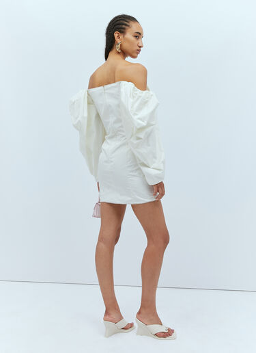 Jacquemus La Robe Taffeta Mini Dress Cream jac0254014