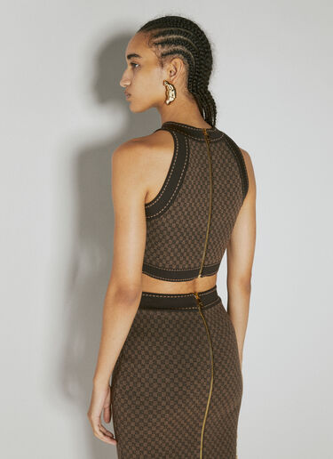 Balmain Mini Monogram Knit Tank Top Brown bln0254001