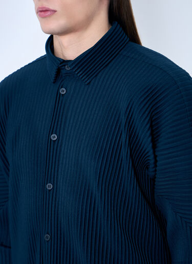 Homme Plissé Issey Miyake Pleated Shirt Blue hmp0159007