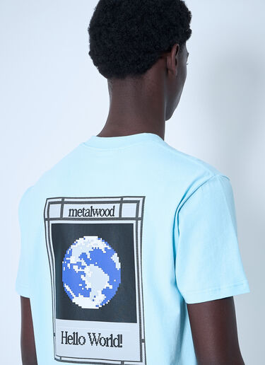 Metalwood Logo Motif T-Shirt Light Blue met0160004