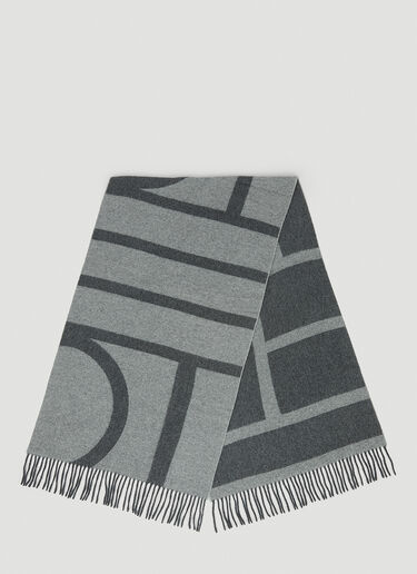 TOTEME Monogram Jacquard Scarf Grey tot0251015