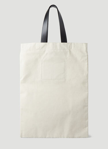 Jil Sander Logo Shopper Tote Bag White jil0245041