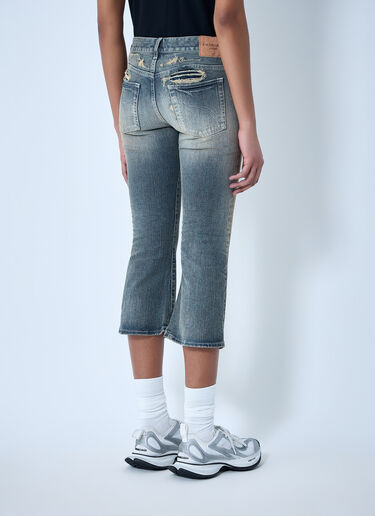 Balenciaga Cropped Distressed Denim Jeans Blue bal0263013