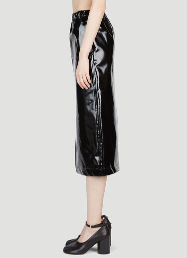 Maison Margiela High Shine Midi Skirt Black mla0253002