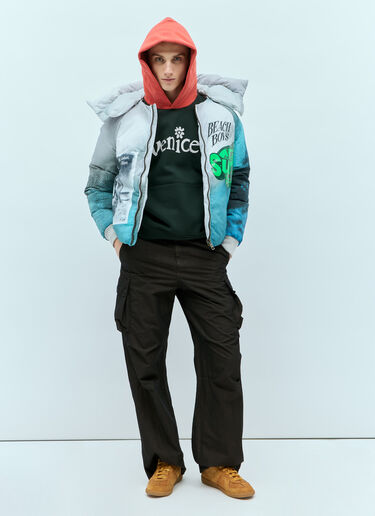 Venice Checker-Sleeve Hooded Sweatshirt ERL Venice Checker-Sleeve Hooded Sweatshirt Black erl0156018