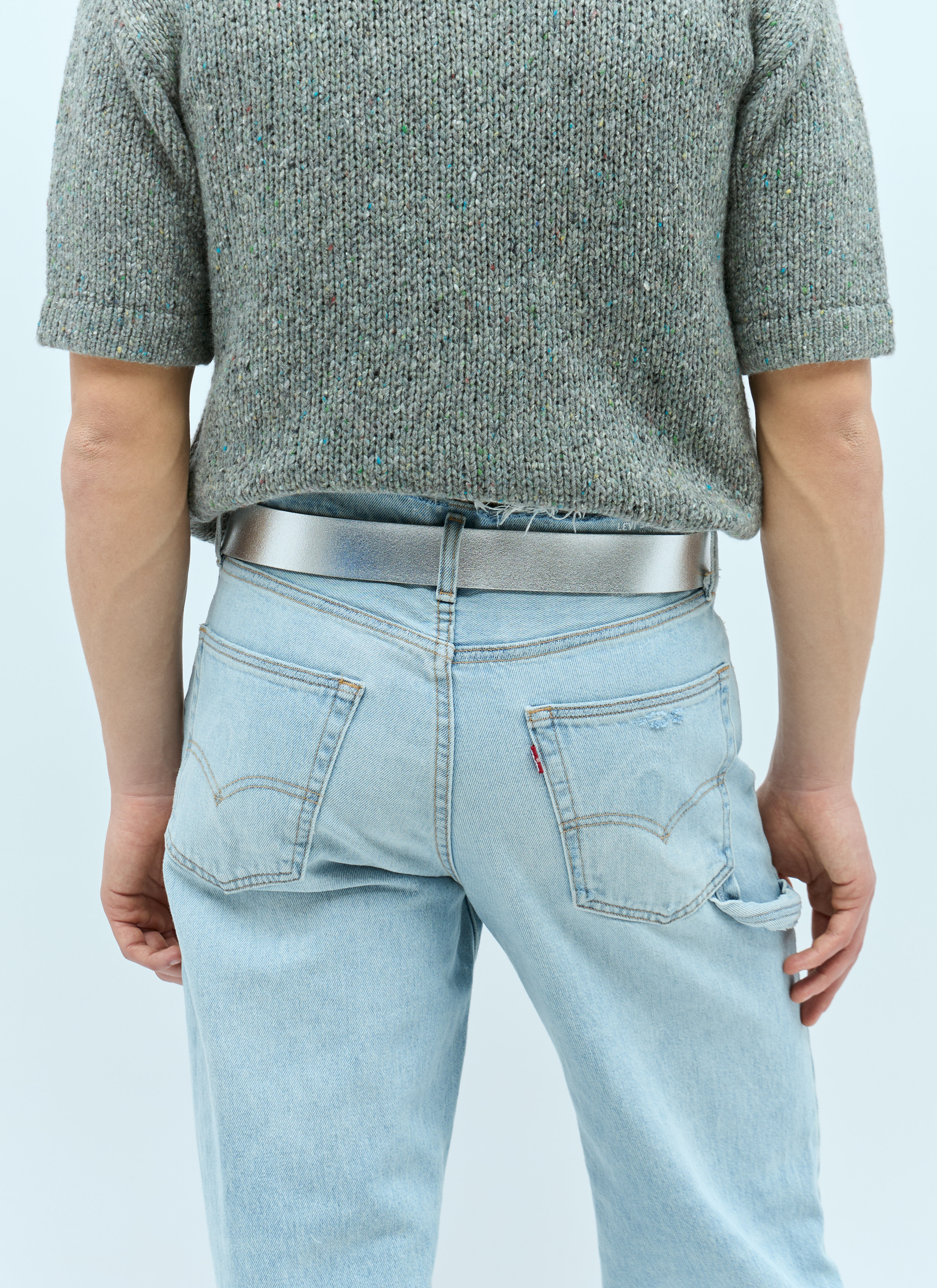 ERL Men's' Dangerous Leather Belt in Silver | LN-CC®