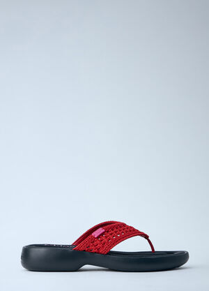 Chloé Woven Strap Poolette Sandals Red chl0264030