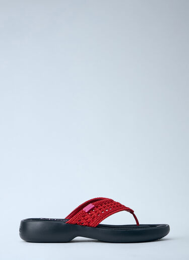 Chloé Woven Strap Poolette Sandals Red chl0264030