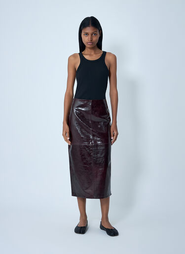 Leather Midi Skirt Sportmax Leather Midi Skirt Bordeaux spx0262005