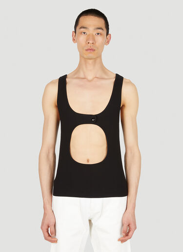 Courrèges ニットサークル タンクトップ ブラック cou0148014