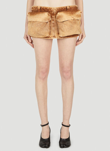 Miu Miu Patch Pocket Mini Skirt Brown miu0252021