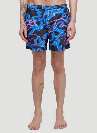 Valentino Neon Universe Camo Swim Shorts Blue val0147017