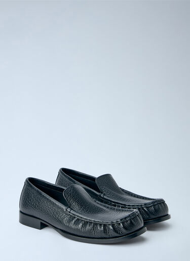 LN-CC® - Dries Van Noten: Textured Leather Loafers - Black Dries Van Noten Textured Leather Loafers Black dvn0265031