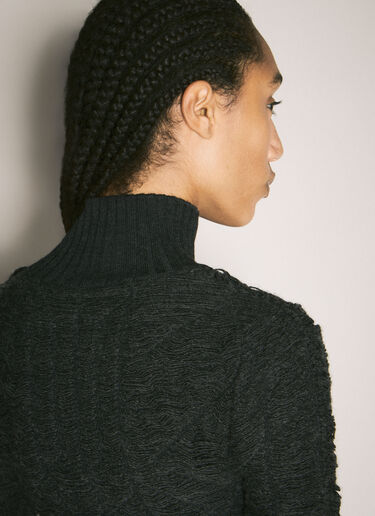 MM6 Maison Margiela Cropped Turtleneck Sweater Grey mmm0257005
