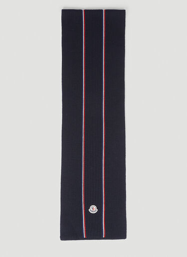 Moncler Logo Patch Scarf Navy mon0153045