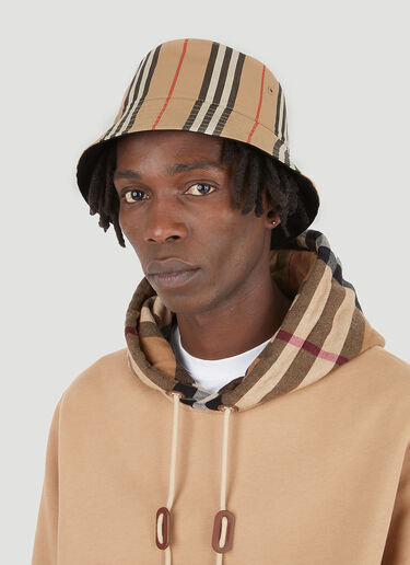 Burberry Icon 条纹渔夫帽 米色 bur0346001