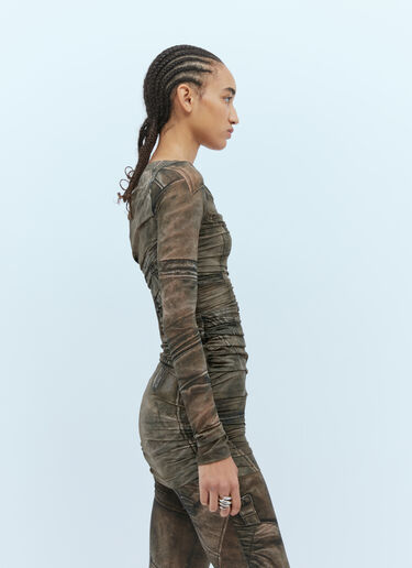 Blumarine 개더 미디 드레스 그린 blm0254002