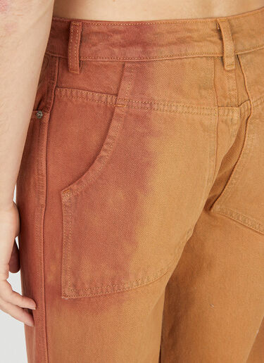 Eckhaus Latta 워시드 와이드 레그 진 오렌지 eck0151008