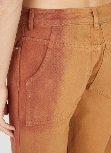 Eckhaus Latta Washed Wide Leg Jeans Orange eck0151008