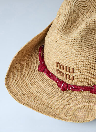 Miu Miu Raffia Hat Beige miu0264027