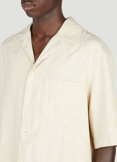 Versace Jacquard Short Sleeve Shirt Beige ver0153003