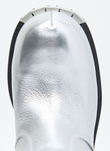 Knee-High Metallic Boots MM6 Maison Margiela Knee-High Metallic Boots Silver mmm0254016