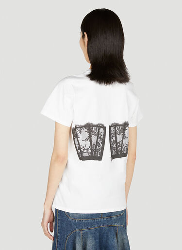 Bustier Print T-Shirt Alexander McQueen Bustier Print T-Shirt White amq0251041