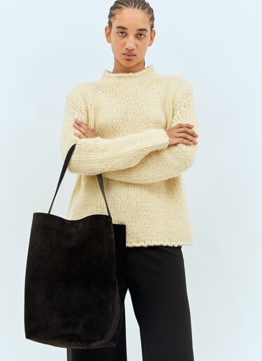 The Row Large N/S Park Suede Tote Bag Black row0258030