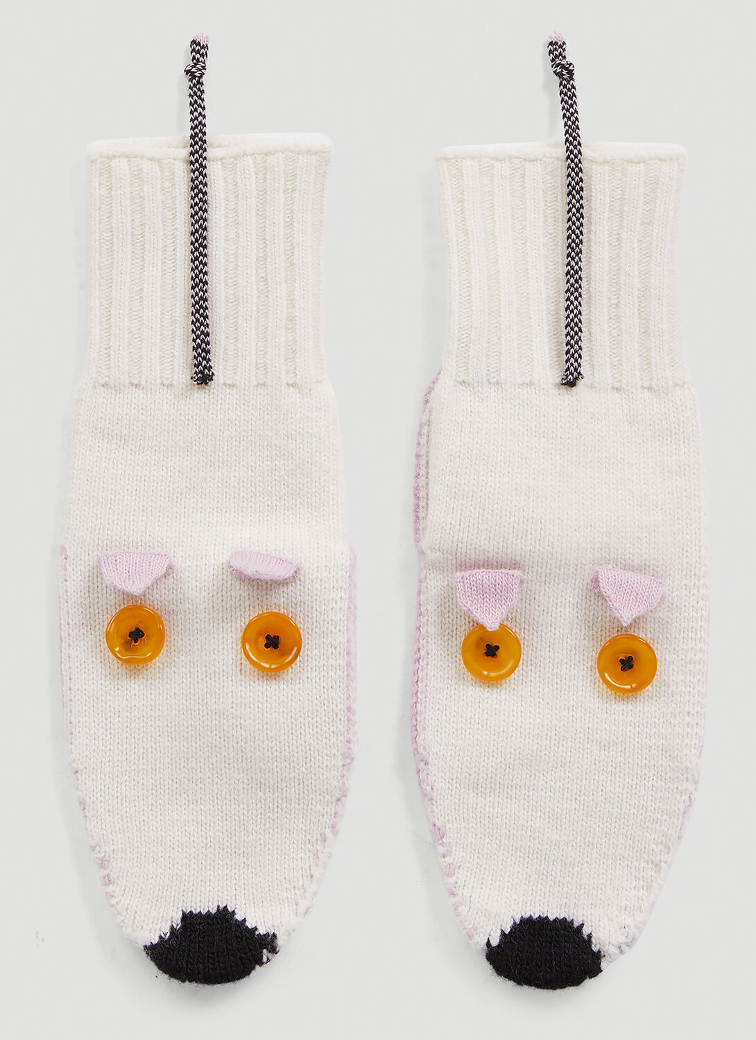 Shop Marni Mouse Puppet Mittens In White