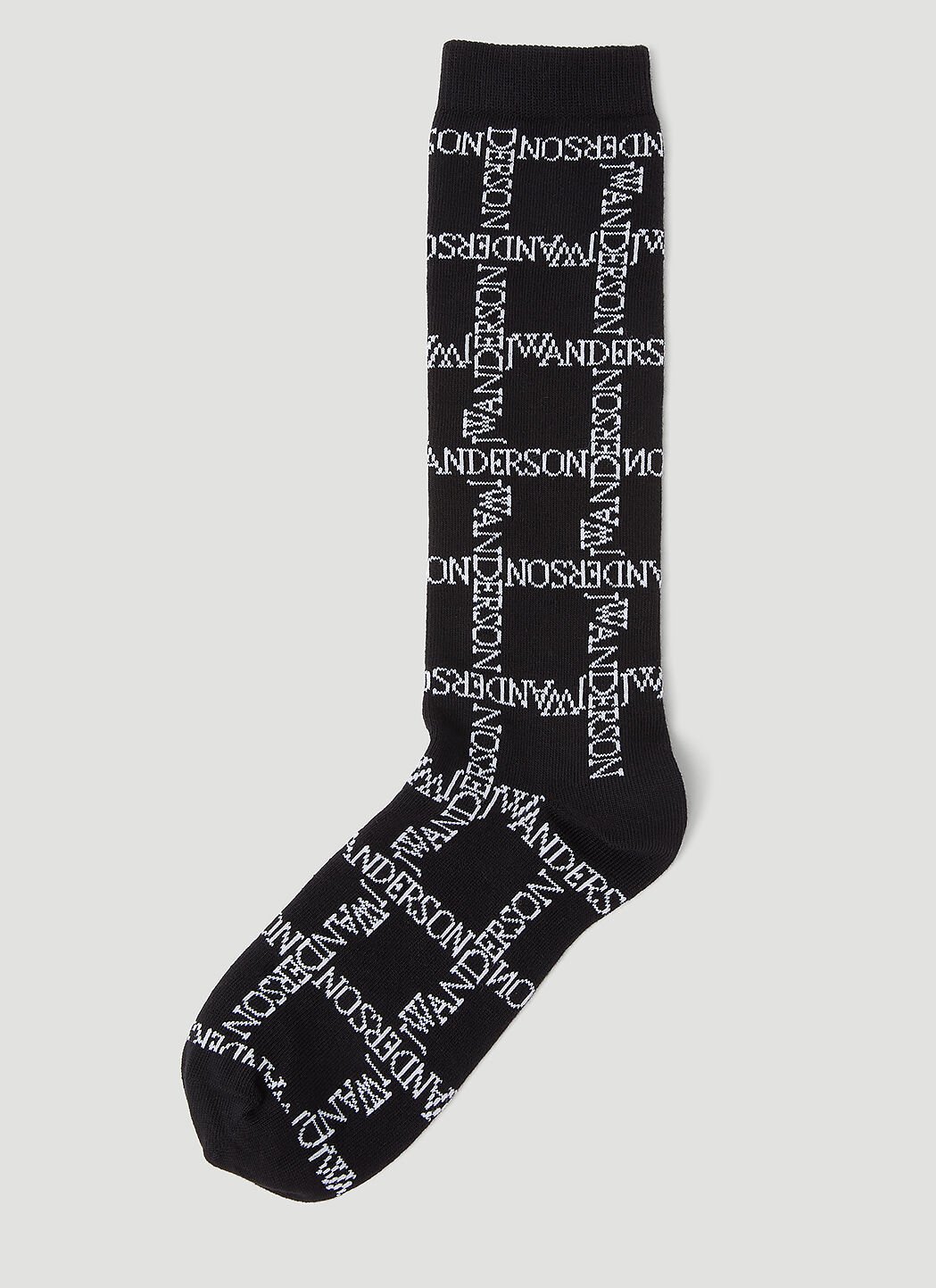 JW Anderson Logo Grid Long Socks Beige jwa0156008