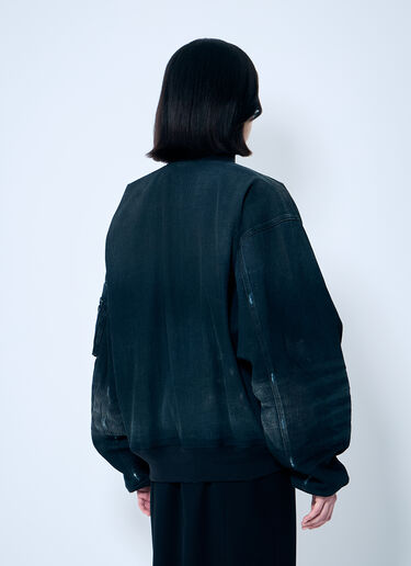 Balenciaga Distressed Bomber Jacket Black bal0259003