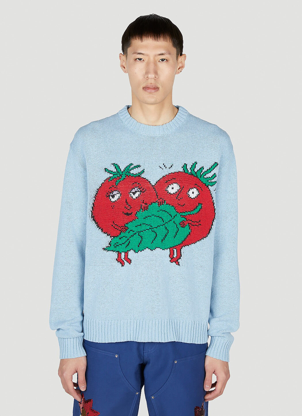 Sky High Farm Workwear Intarsia Tomatoes Sweater Green skh0354009