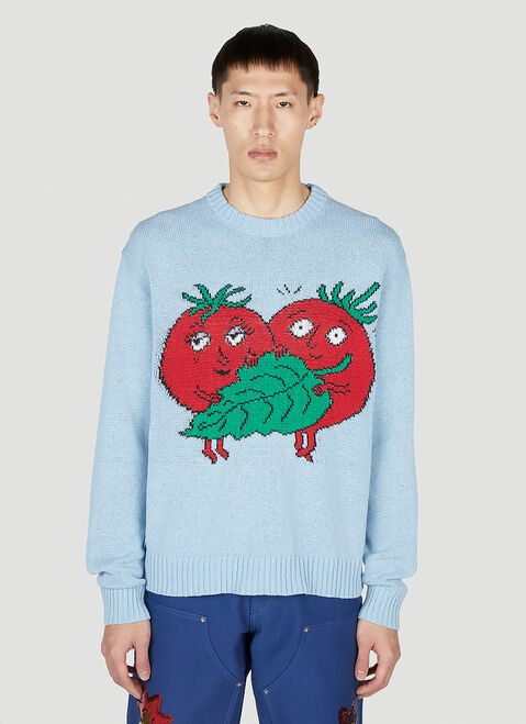 Sky High Farm Workwear Intarsia Tomatoes Sweater Green skh0354004
