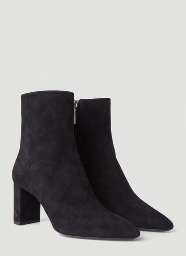 Saint Laurent Lou Suede Ankle Boots Black sla0249097