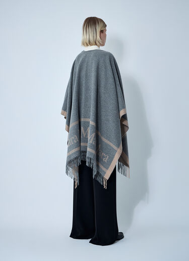 Max Mara Hilde Logo Motif Scarf Grey max0261036