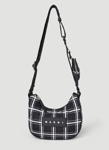 Marni 徽标贴饰 Hobo 单肩包 黑色 mni0254013