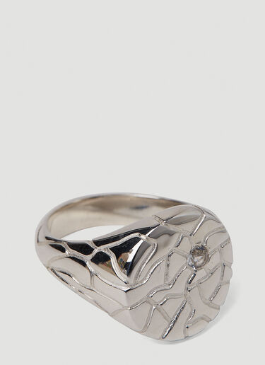 Octi Cracked Ice Signet Ring Silver oct0351003