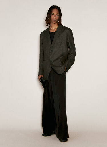 Yohji Yamamoto 墨染亚麻西装外套 黑色 yoy0156002