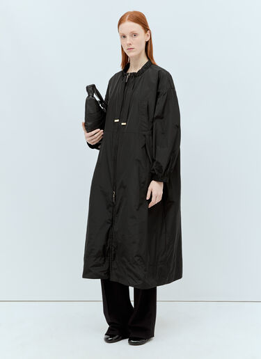 Max Mara Long Parka Taffeta Jacket Black max0255059