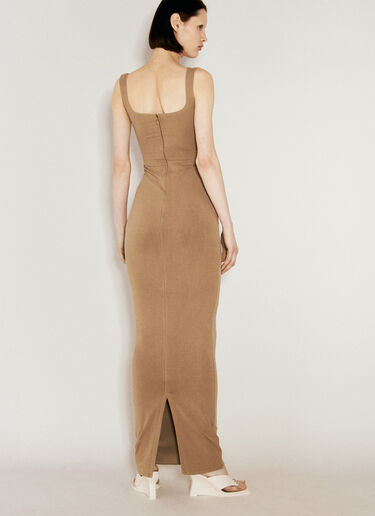 Entire Studios Square Neck Maxi Dress Brown ent0255023