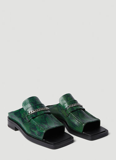 Martine Rose Square Mules Green mtr0252010