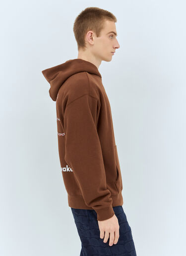 Awake NY Flower Stamp Zip Hooded Sweatshirt Brown awk0159003