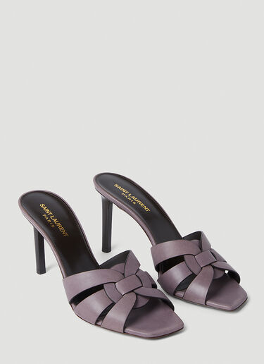 Tribute High Heeled Mules Saint Laurent Tribute High Heeled Mules Purple sla0252030