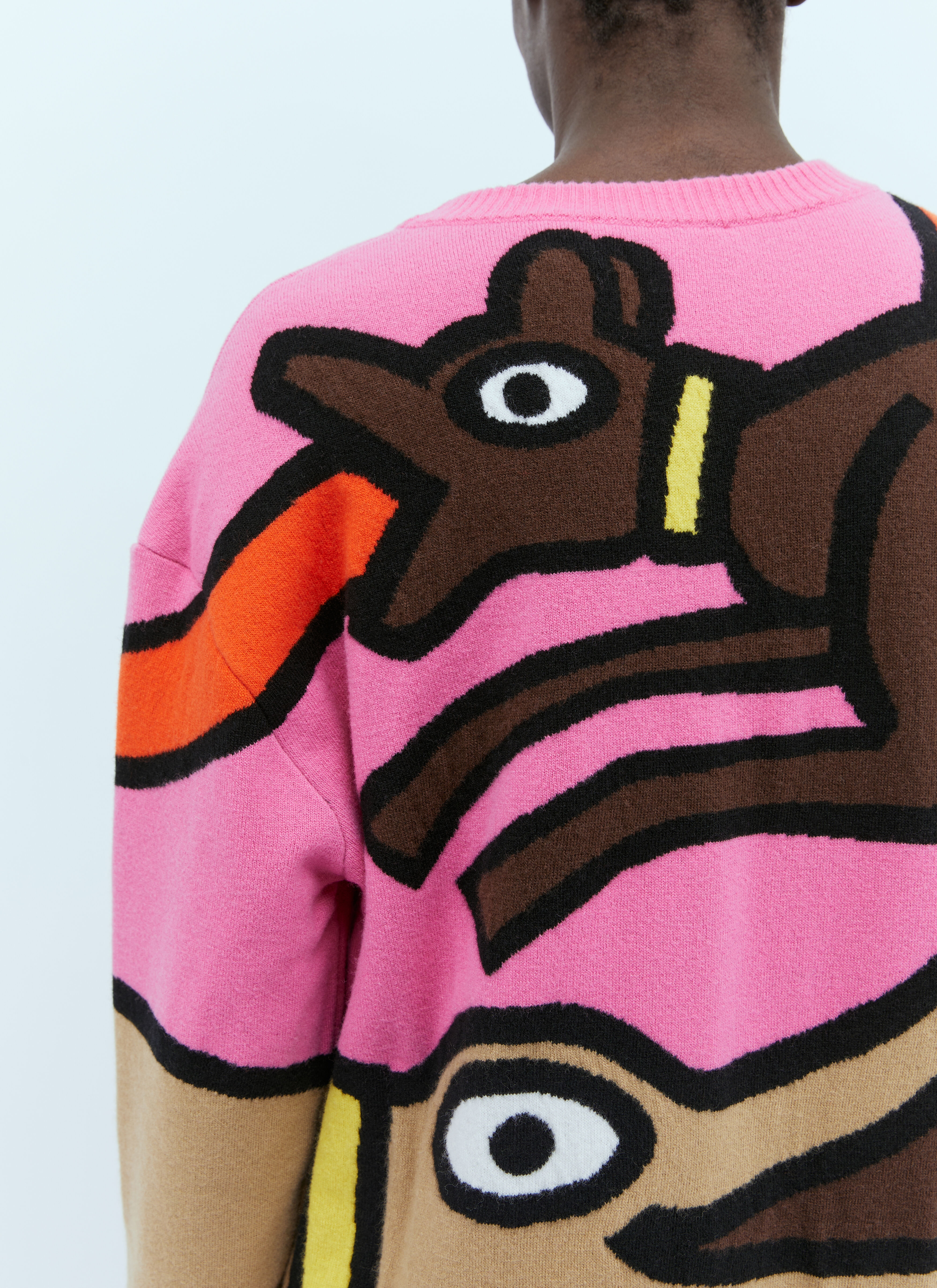 Walter Van Beirendonck Men's' Viper Wool Knit Sweater in Pink | LN-CC®