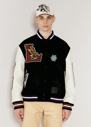 Lanvin x Future Varsity Jacket With Leather Sleeves Black lvf0157002