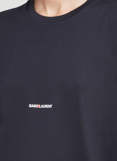 Saint Laurent Logo-Print Boxy T-Shirt Black sla0231015