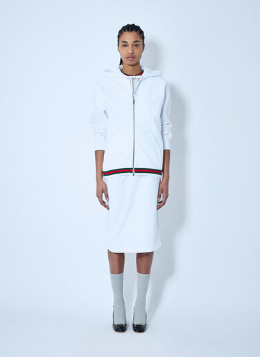 Gucci Web Trim Hooded Sweatshirt White guc0259008